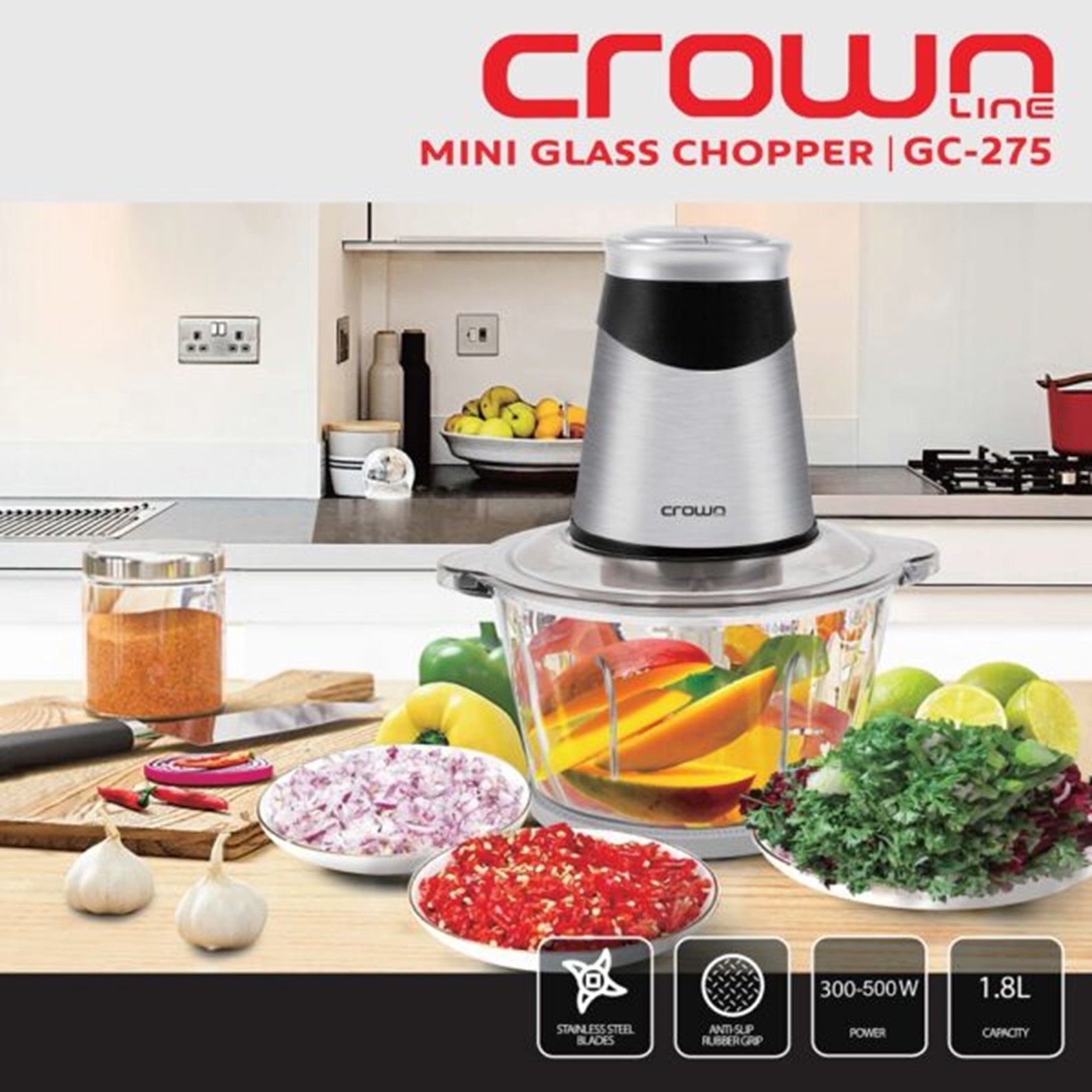 Chop, Slice, and Cube with Crownline Glass Vegetable Chopper